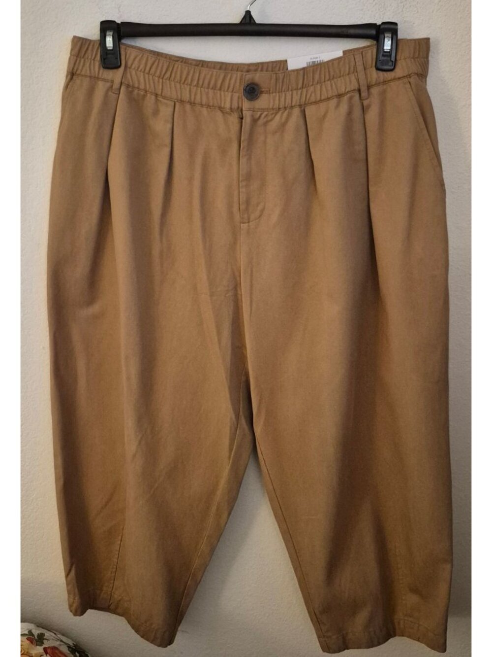 On 34th Tan Barrel Leg Cotton/Lyocell Blend Pants  Pockets Size 2X NWT